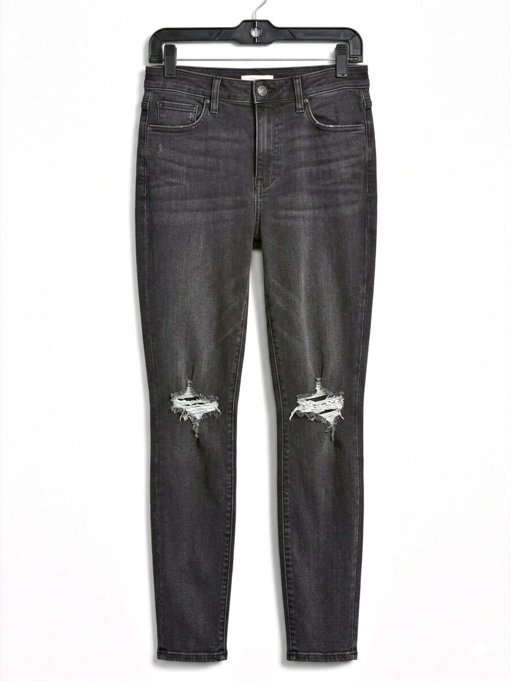 Levi’s 721 Black High Rise Distressed Skinny Jeans in Raw Power Size 32